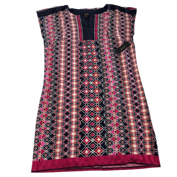 Laundry by Shelli Segal Dress Womens Medium Sheath Pink Print Multi Pattern - Picture 1 of 8
